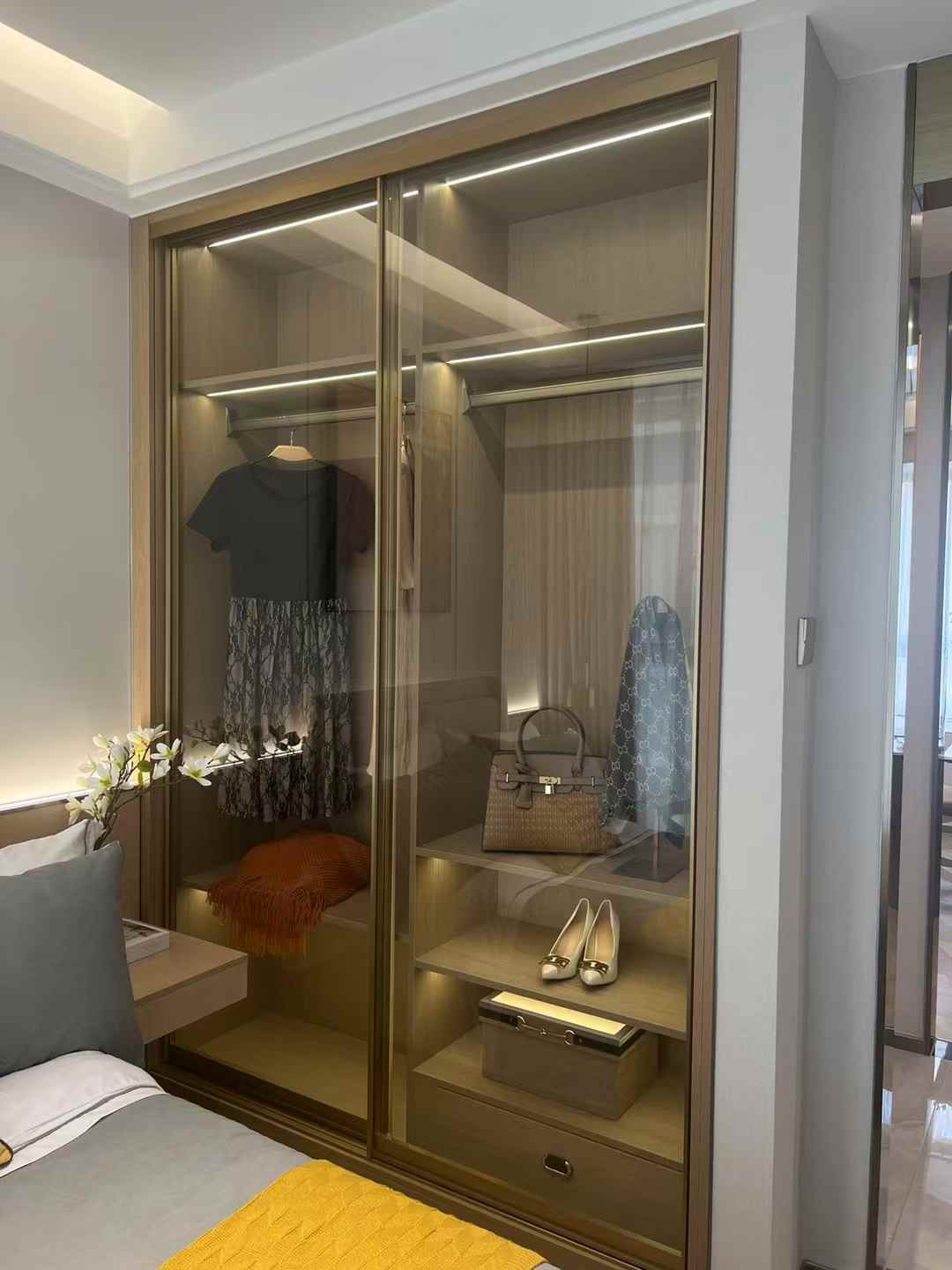 Glass Aluminum Wardrobe